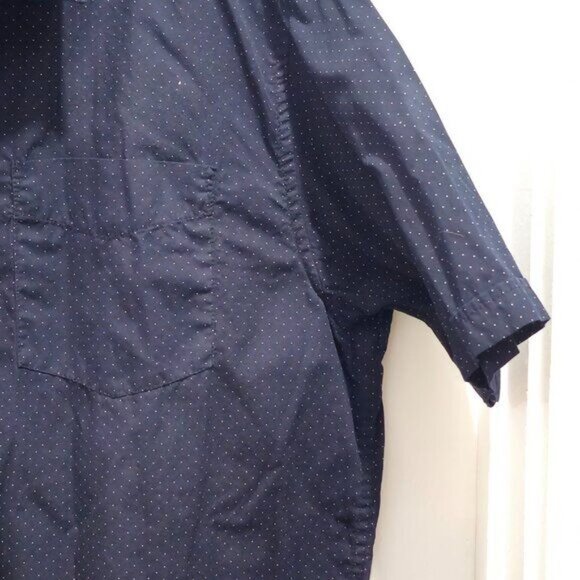 Monument Men’s Navy Polka Dot Short-Sleeve Button-Up Shirt 2X - Picture 5 of 14